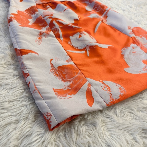 NWT Carolina Herrera Orange & Pearl Gray silk blend dress size 10 - Picture 6 of 12